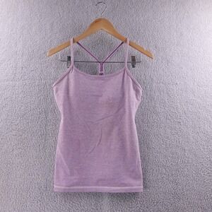 Lululemon‎ Athletica Heathered Lilac Striped Racerback Tank Top Women's Size 8
